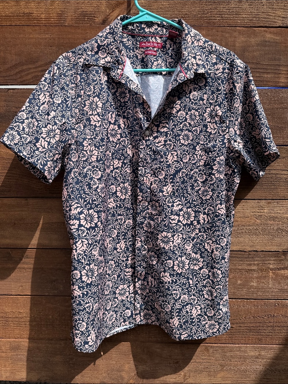 Axist Navy Blue Shirt with Pink Floral Print